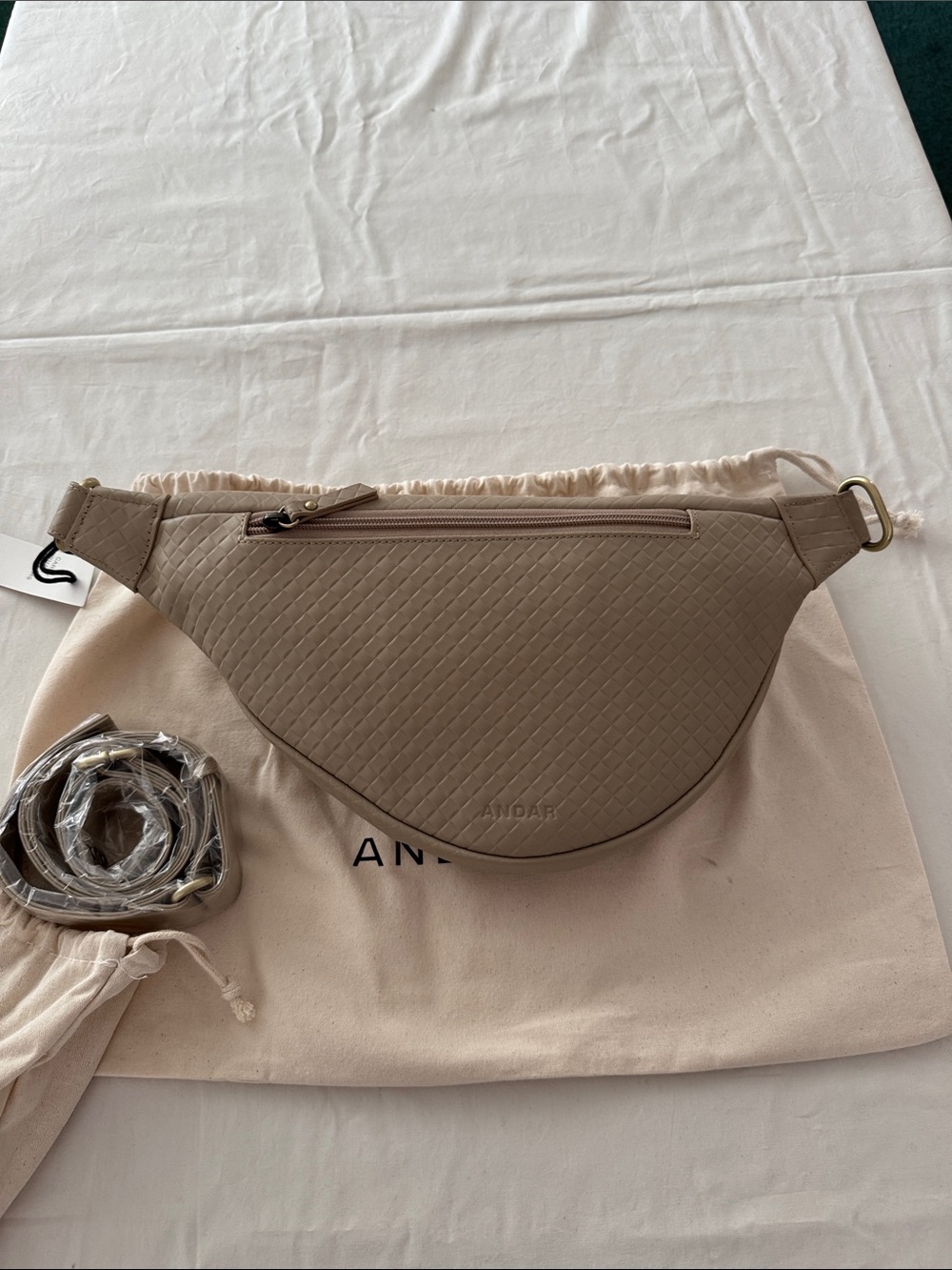 Andar Tatum Woven Leather Belt Bag - Picture 4 of 5